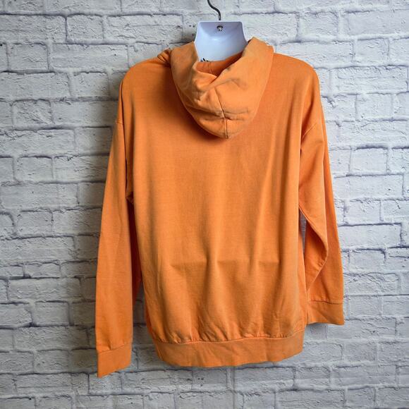 NWT Only NY Mens Large Orange Hoodie Sweatshirt FLAWED - Picture 3 of 15
